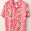 Celebrity Chris Hemsworth Hot Ones Show Pink Viscose Shirt