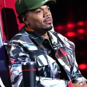 Chance the Rapper The Voice S025 Black Red Print Jacket