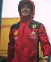 Charles Leclerc Grand Prix Ferrari Red Hooded Jacket
