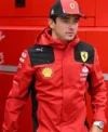 Charles Leclerc Grand Prix Ferrari Red Hooded Jacket On Sale