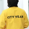 City Year Los Angeles Yellow Zip Jacket Back