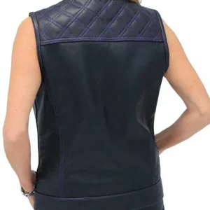 Club Style Purple Leather Vest