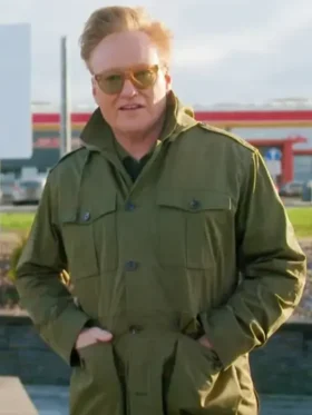 Conan OBrien Must Go 2024 Conan OBrien Green Cotton Jacket For Sale