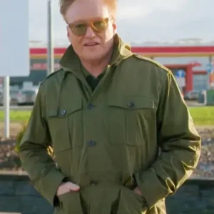 Conan OBrien Must Go 2024 Conan OBrien Green Cotton Jacket For Sale