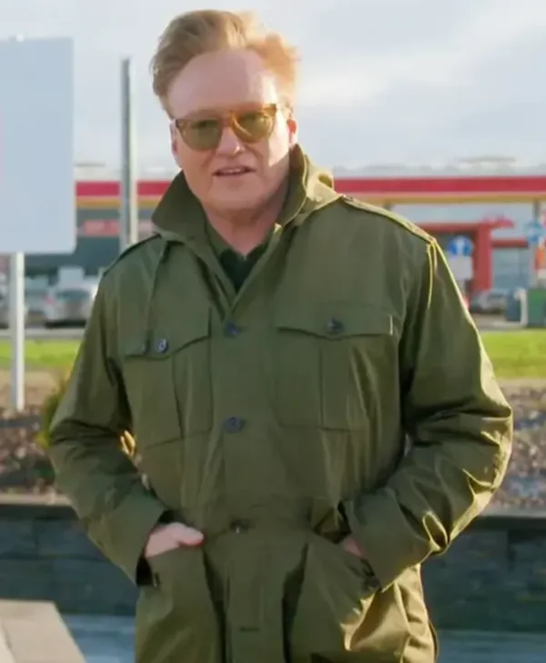 Conan OBrien Must Go 2024 Conan OBrien Green Cotton Jacket For Sale