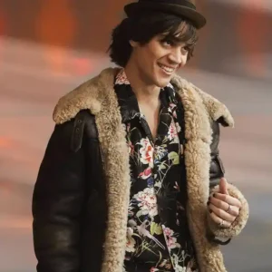 David Iacono Dead Boy Detectives Brown Shearling Leather Jacket