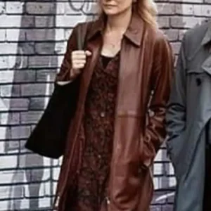 Diane Kruger Longing 2024 Alice Brown Leather Coat