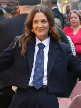 Drew Barrymore NYC 2024 Navy Blue Blazer