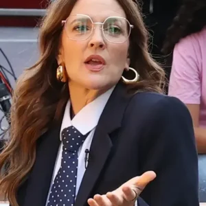 Drew Barrymore NYC 2024 Navy Blue Blazer For Sale