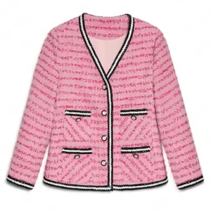 Dua Lipa SNL Pink Tweed Jacket