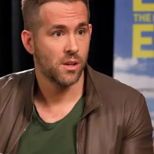 Eddie The Eagle Ryan Reynolds Brown Leather Jacket