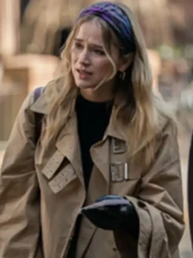 Elizabeth Lail Elsbeth 2024 Beige Long Coat