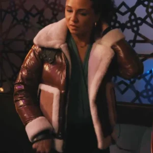 Elsbeth 2024 Carra Patterson Brown Fur Puffer Jacket