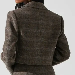 Emily Price Animal Control S02 Grey Cropped Jacket Back