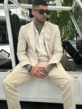 F1 Miami Grand Prix Zayn Malik White Suit