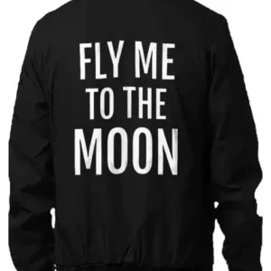 Fly Me to the Moon Artemis Black Bomber Jacket Backside