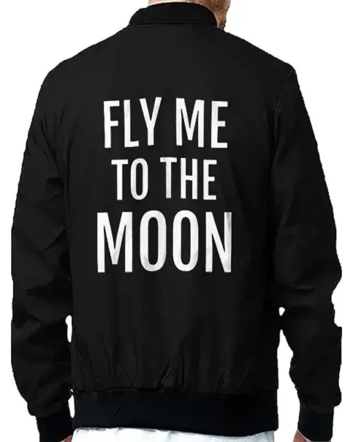 Fly Me to the Moon Artemis Black Bomber Jacket Backside