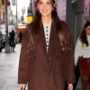 GMA Studios NYC 2024 Olivia Munn Brown Trench Coat