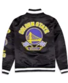 Golden State Warriors Rally Drive 2024 Satin Varsity Jacket Back