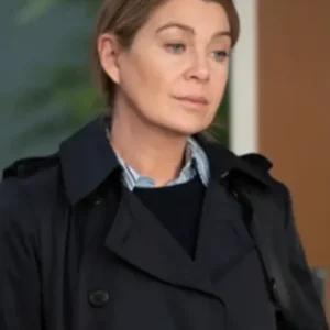 Greys Anatomy S20 Ellen Pompeo Black Trench Coat