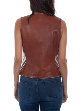 Gwendolyn Scully Brown Leather Vest