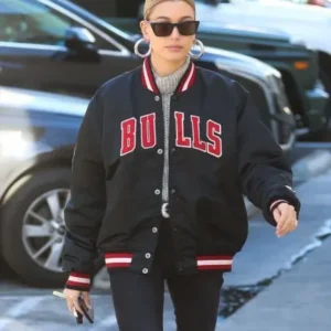 Hailey Bieber Bull Varsity Jacket