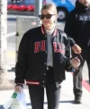 Hailey Bieber Bull Varsity Jacket On Sale