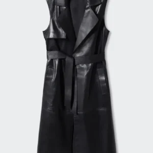 Hilda Long Leather Vest On Sale