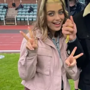 Imogen Heaney Heartstopper Pink Cotton Jacket For Women