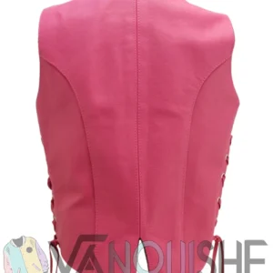 Jennie Pink Leather Vest back