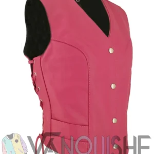Jennie Pink Leather Vest right