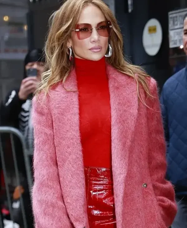Jennifer Lopez Good Morning America 2024 Fur Long Coat