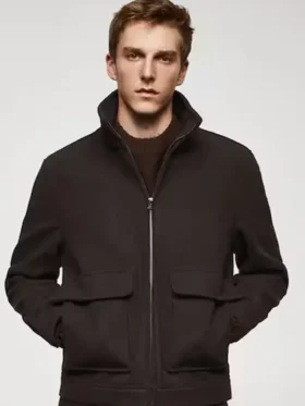 Jesse Mills Hudson and Rex S06 Brown Zip Jacket For Sale