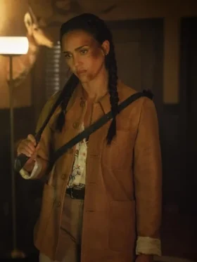 Jessica Alba Trigger Warning 2024 Brown Jacket