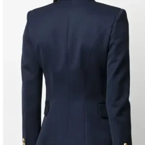 Jill Martin The Today Show 2024 Gold Button Blue Blazer Back