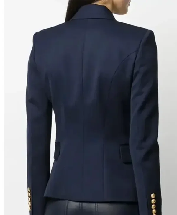 Jill Martin The Today Show 2024 Gold Button Blue Blazer Back