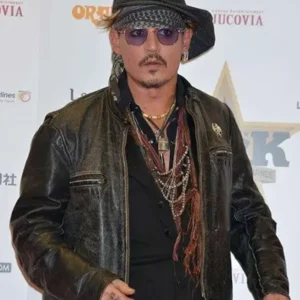 Johnny Depp Distressed Brown Leather Jacket