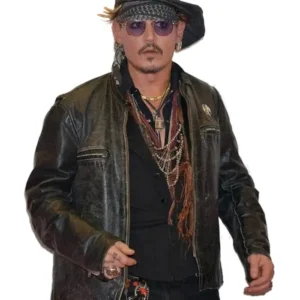 Johnny Depp Distressed Brown Leather Jackets