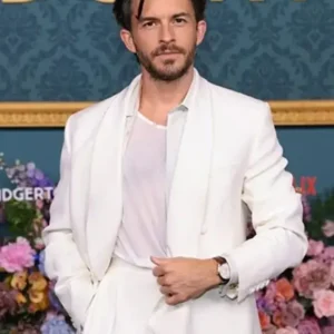 Jonathan Bailey Bridgerton Premiere White Suit For Men