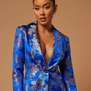 Kim Fields Good Morning America 2024 Embroidered Blazer