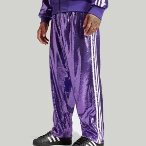 adidas gazelle silver green womens KoRn x Adidas Purple Sequin Tracksuit  The Prime Jacket