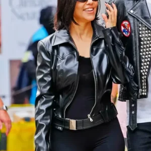 Kourtney Kardashian leather jacket