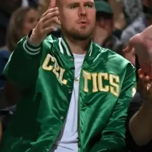 Kristaps Porzingis Boston Celtics Satin Varsity Jacket