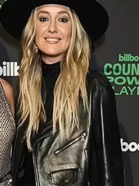 Lainey Wilson Billboard Country Power Players 2024 Black Leather Jacket