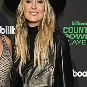 Lainey Wilson Billboard Country Power Players 2024 Black Leather Jacket