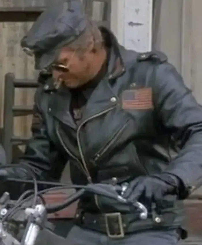Lee Majors The Fall Guy S02 Black Leather Jacket For Sale