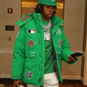 Lil Baby Ny Supreme Green Down Jacket