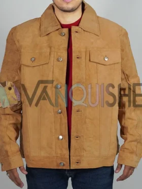 Lisa Weil The Cleaning Lady S03 Suede Trucker Jacket front open