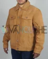 Lisa Weil The Cleaning Lady S03 Suede Trucker Jacket left