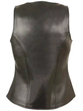 Lucille Milwaukee Leather Vest Women Backside